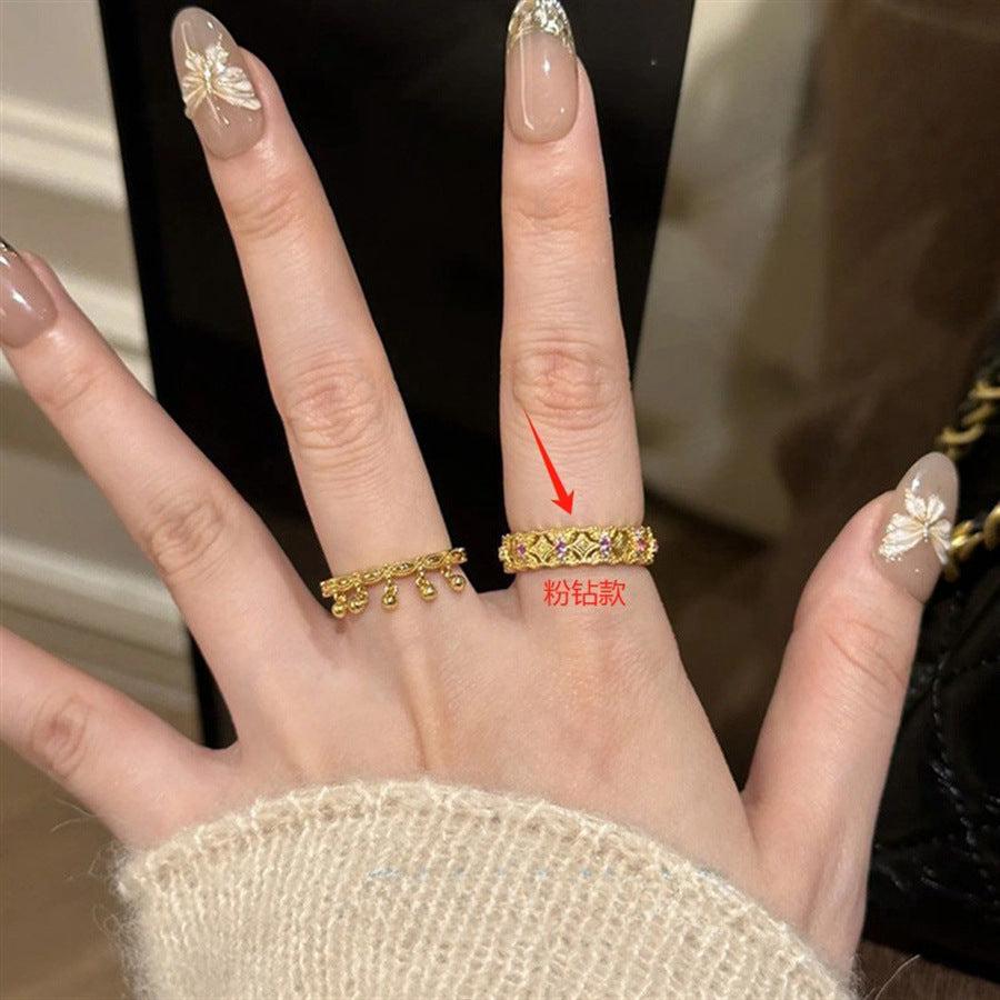 High-End S925 Sterling Silver Zircon Brushed Ring – Medieval Style Retro Women’s Jewelry