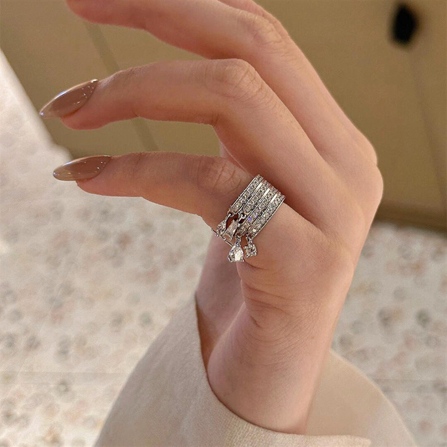 High-End S925 Sterling Silver Zircon Brushed Ring – Medieval Style Retro Women’s Jewelry