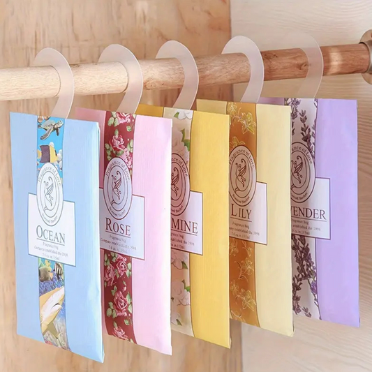5pcs Hanging Wardrobe Scented Sachets – Freshen Up Your Space!