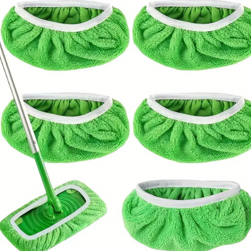 5pcs Reusable Microfiber Mop Pads – Wet & Dry Cleaning Cloths for Sweeper Mop (Mop Not Included)