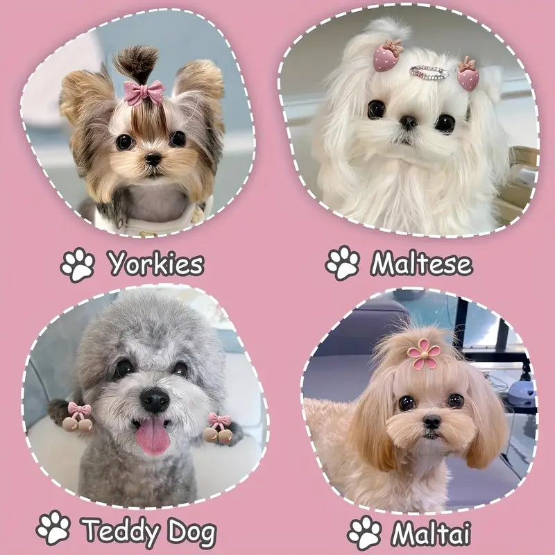 20pcs Light Pink Small Dog Hair Bows