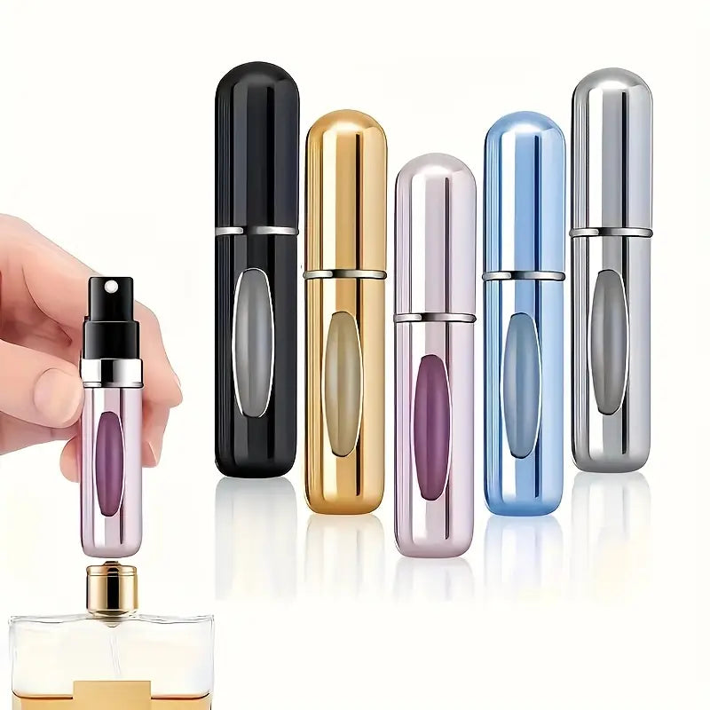 5-Pack Leakproof Travel Perfume Atomizer – Unscented, PVC-Free Portable Fragrance Bottles