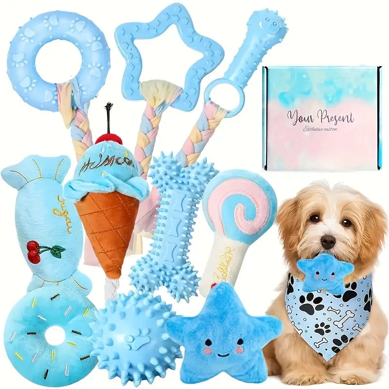 Set of 5 Pawsome Pals Dog Chew Toys – Durable, Non-Toxic & Dental-Friendly Fun