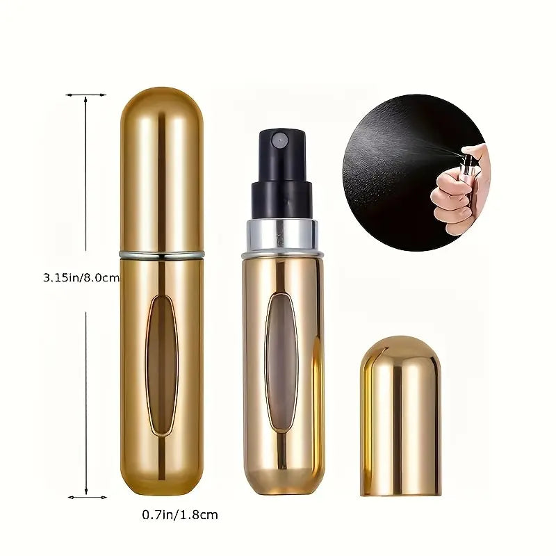 5-Pack Leakproof Travel Perfume Atomizer – Unscented, PVC-Free Portable Fragrance Bottles