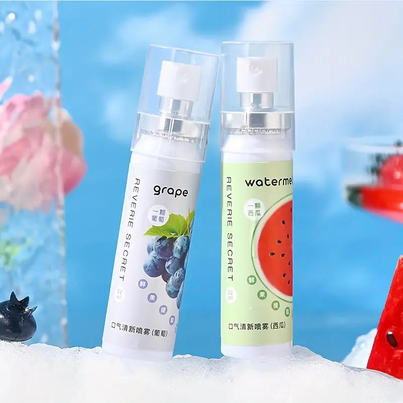 Fruit-Flavored Breath Refreshing Spray Set (5pcs) – Alcohol-Free, Mild Formula for Fresh Breath On-the-Go