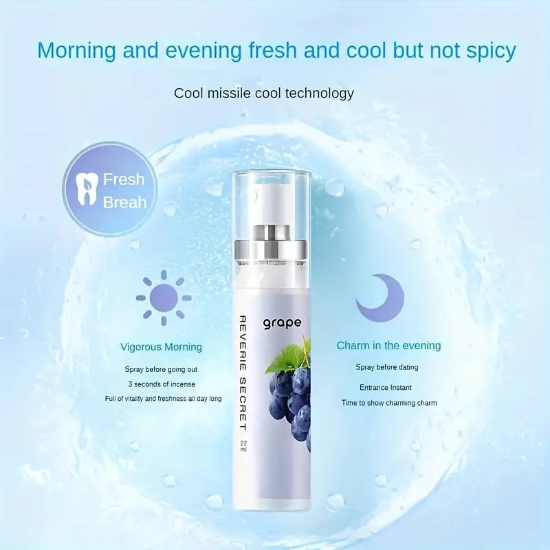 Fruit-Flavored Breath Refreshing Spray Set (5pcs) – Alcohol-Free, Mild Formula for Fresh Breath On-the-Go