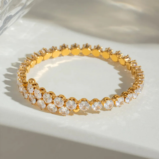 Stainless Steel Inlaid Zircon Bracelet – Gold Plated & Silver Plated Jewelry for Women